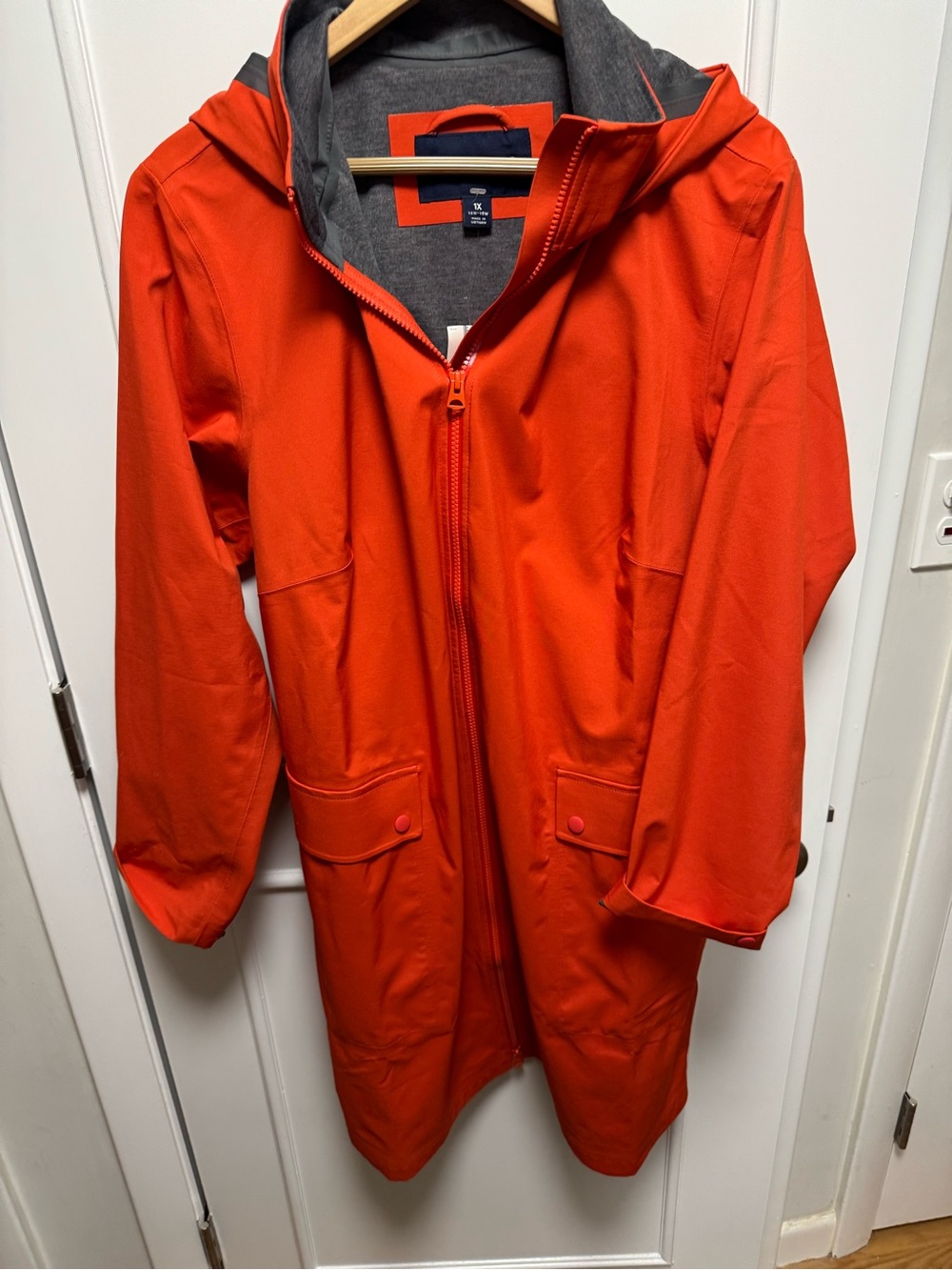 NWT Landsend Women’s Hooded waterproof Raincoat Jacket size 1x 16w-18w